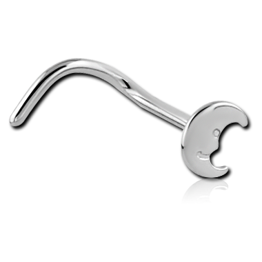 18G SURGICAL STEEL CURVED NOSE SCREW - CRESCENT