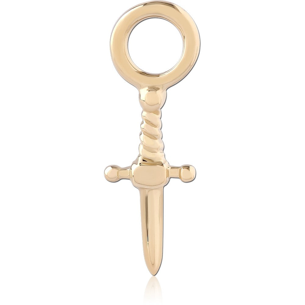 14K SOLID GOLD CHARM - DAGGER