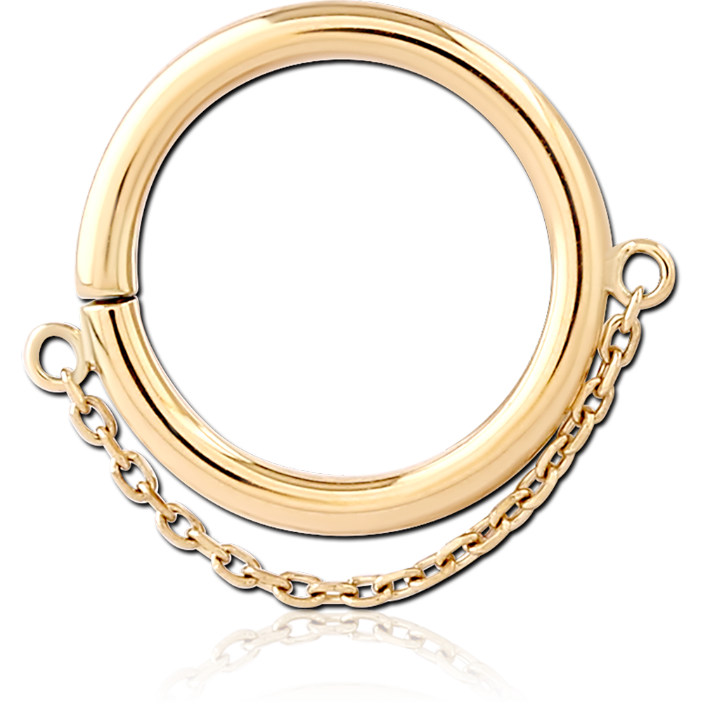 14K SOLID GOLD SEAMLESS RING - CHAIN