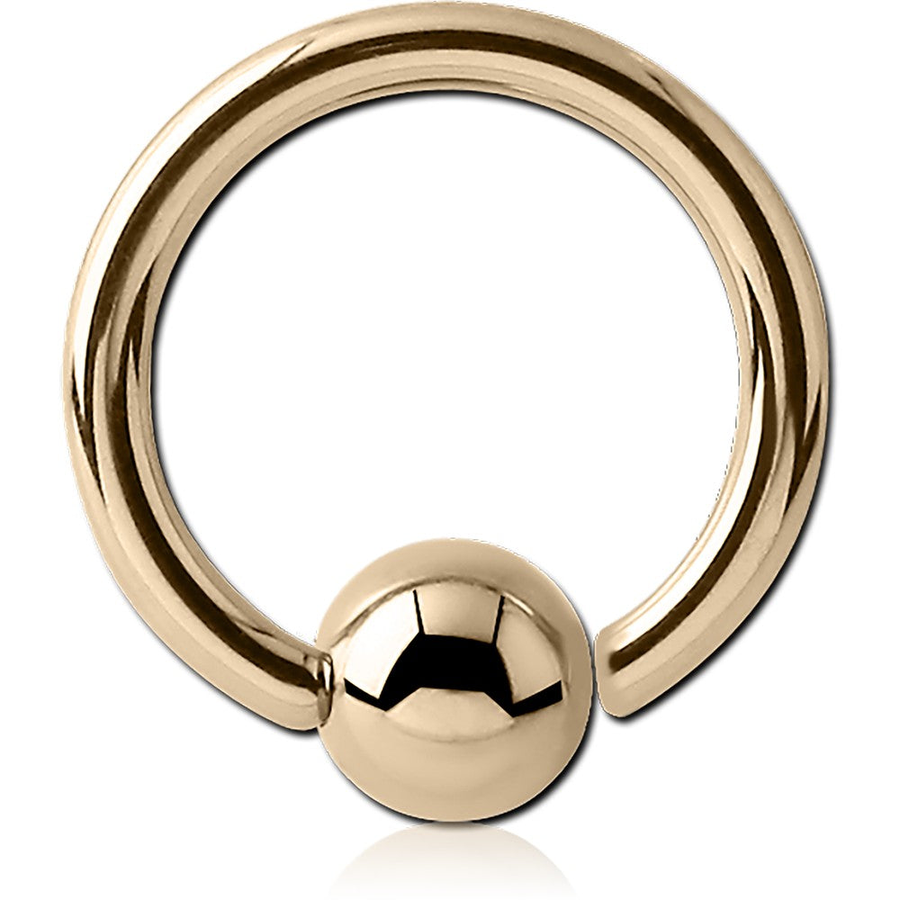 14K SOLID GOLD CAPTIVE FIXED BEAD RING