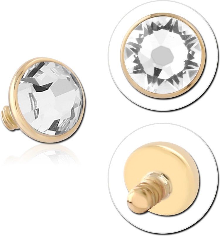 14K SOLID GOLD 14G ATTACHMENT - ROUND BEZEL