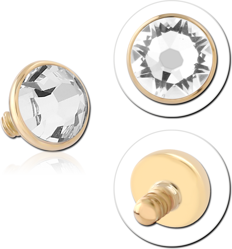 14K SOLID GOLD 16G ATTACHMENT - ROUND BEZEL