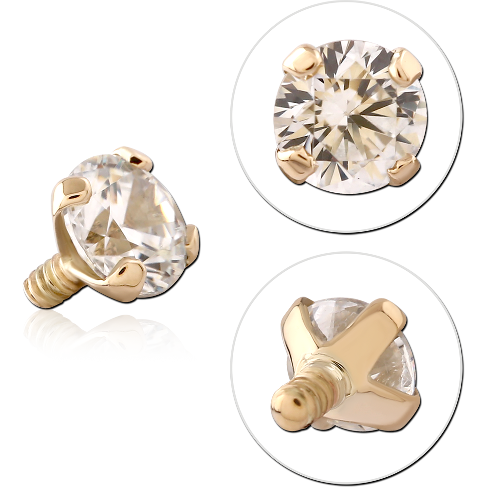 14K SOLID GOLD 16G ATTACHMENT - ROUND PRONG