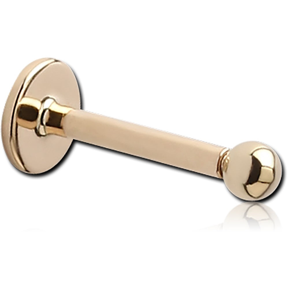 14K SOLID GOLD INTERNALLY THREADED LABRET