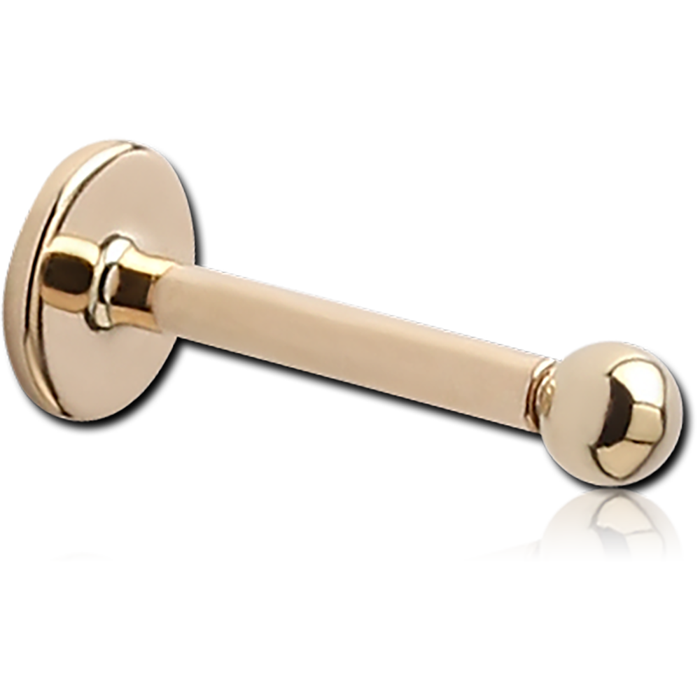 14K SOLID GOLD INTERNALLY THREADED LABRET