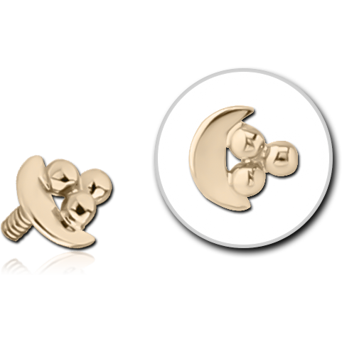 14K SOLID GOLD 16G ATTACHMENT - CRESCENT & TRINITY