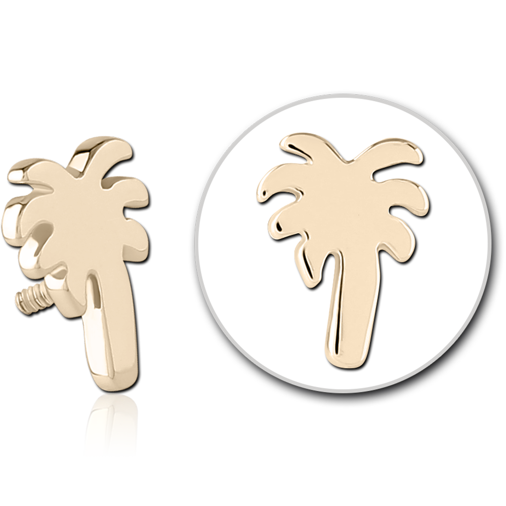 14K SOLID GOLD 16G ATTACHMENT - PALM TREE