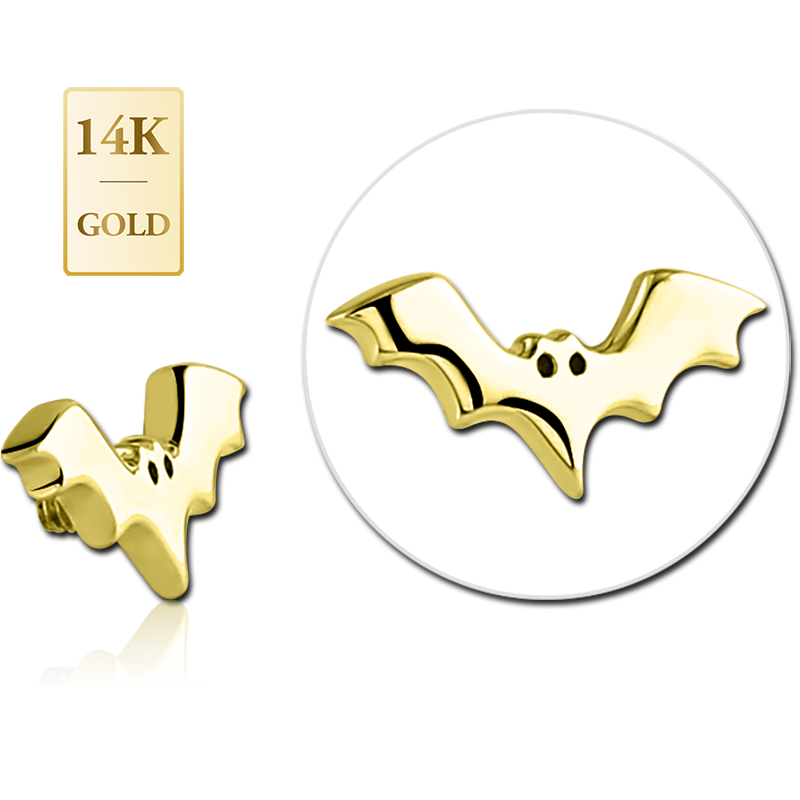 14K SOLID GOLD 16G ATTACHMENT - BAT (RIGHT)