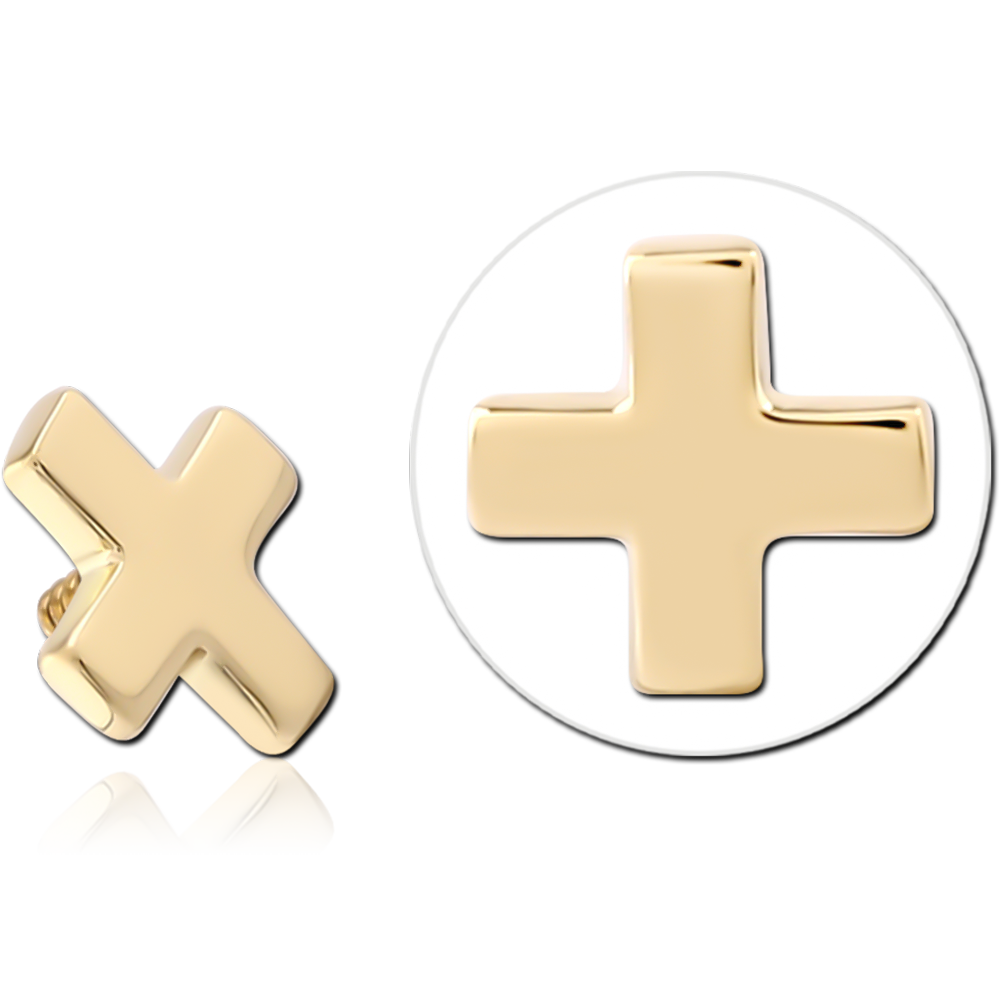 14K SOLID GOLD 16G ATTACHMENT - PLUS SIGN