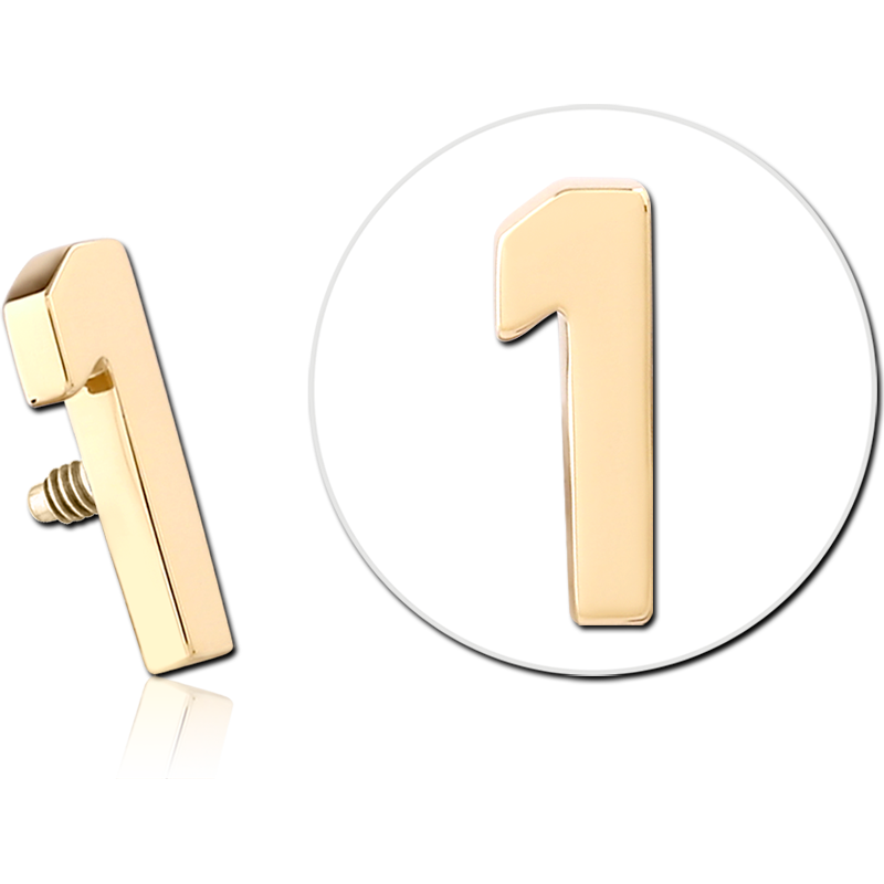 14K SOLID GOLD 16G ATTACHMENT - NUMBER ONE / 1