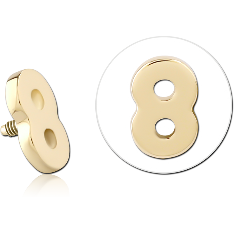 14K SOLID GOLD 16G ATTACHMENT - NUMBER EIGHT / 8