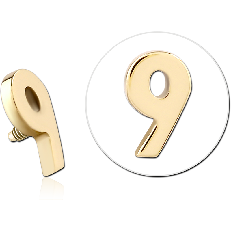 14K SOLID GOLD 16G ATTACHMENT - NUMBER NINE / 9