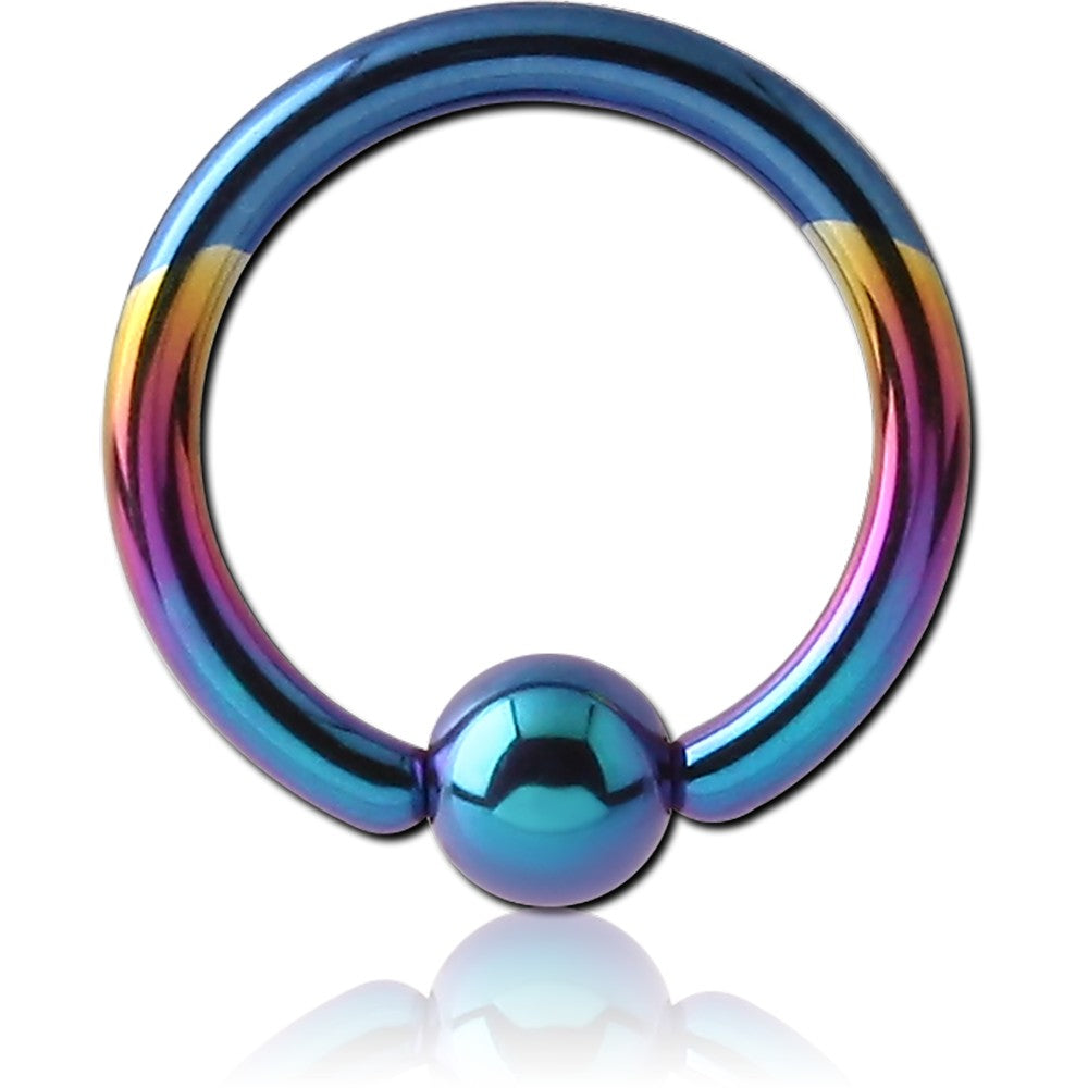 18G  TITANIUM ANODIZED CAPTIVE BEAD RING