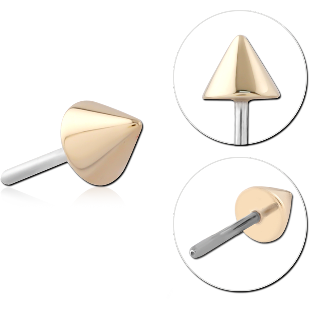 14K SOLID GOLD THREADLESS ATTACHMENT - SPIKE