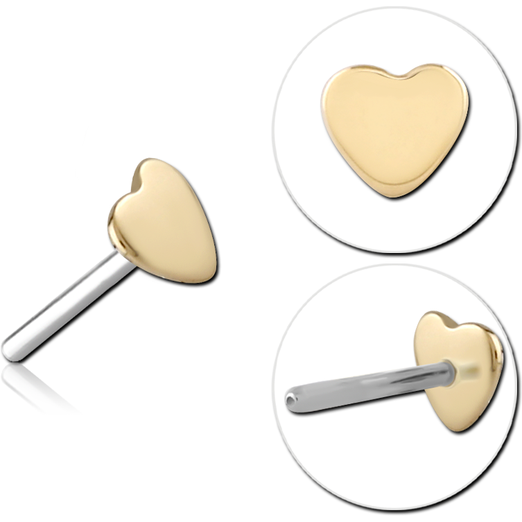 14K SOLID GOLD THREADLESS ATTACHMENT - HEART