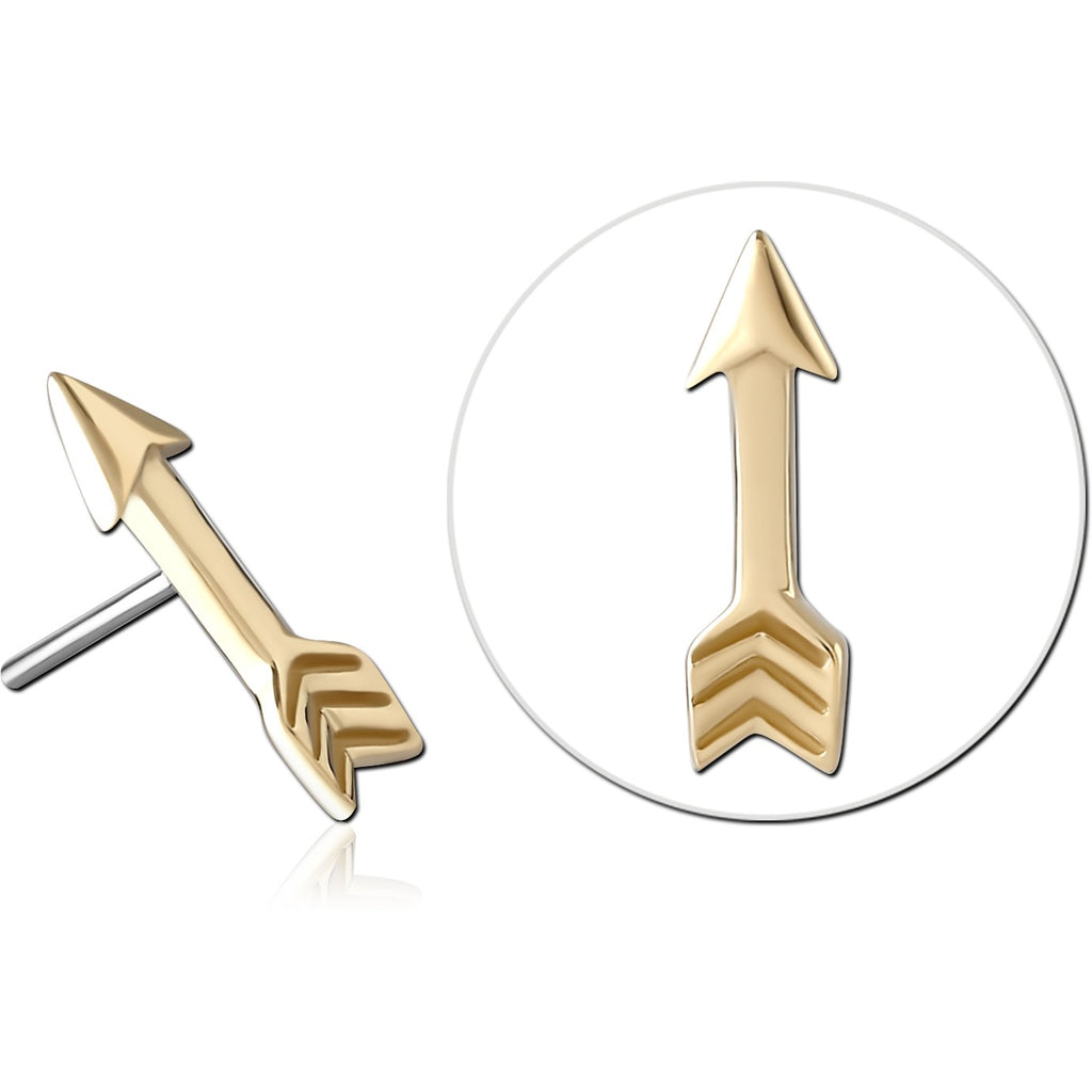14K SOLID GOLD THREADLESS ATTACHMENT - ARROW