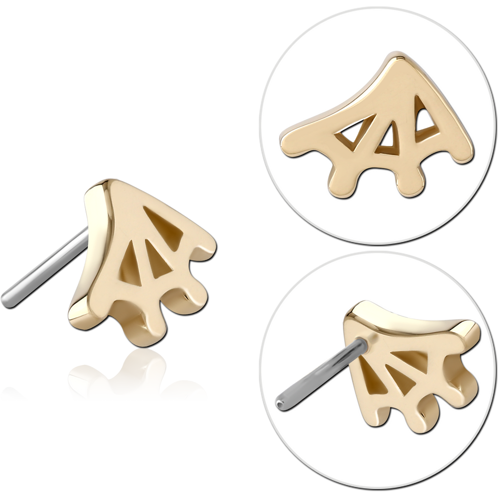 14K SOLID GOLD THREADLESS ATTACHMENT - COBWEB