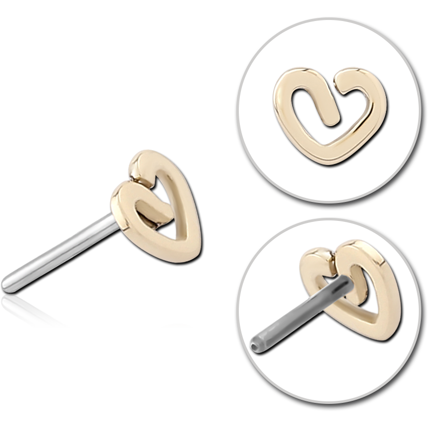 14K SOLID GOLD THREADLESS ATTACHMENT - HEART