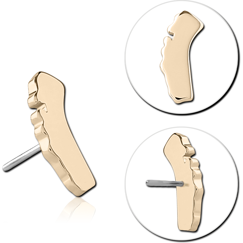 14K SOLID GOLD THREADLESS ATTACHMENT - CALIFORNIA