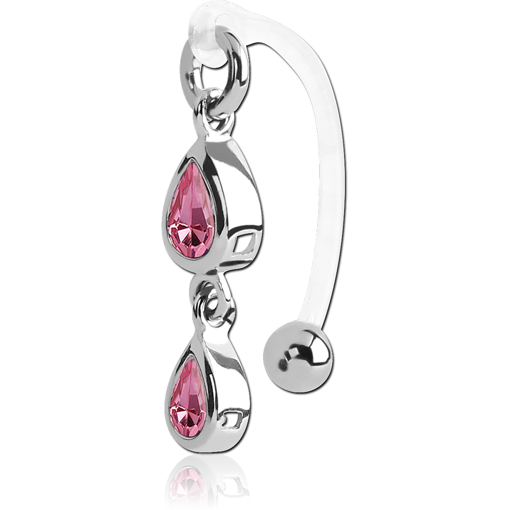 14G BIOFLEX INTIMATE HOOD JEWELRY - DOUBLE PEAR JEWEL