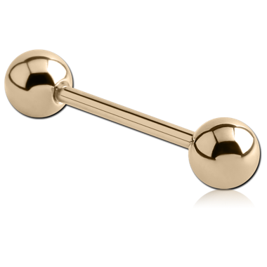 14K SOLID GOLD BARBELL