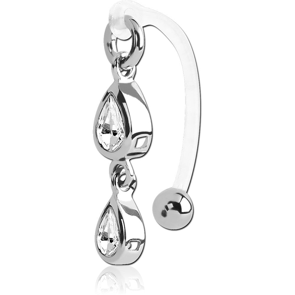 14G BIOFLEX INTIMATE HOOD JEWELRY - DOUBLE PEAR JEWEL