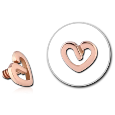14K SOLID ROSE GOLD 16G ATTACHMENT - HEART
