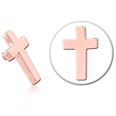 14K SOLID ROSE GOLD 16G ATTACHMENT - CROSS