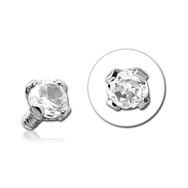 14K SOLID WHITE GOLD 16G ATTACHMENT - ROUND PRONG
