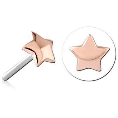 14K SOLID ROSE GOLD THREADLESS ATTACHMENT - STAR