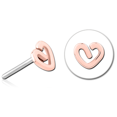 14K SOLID ROSE GOLD THREADLESS ATTACHMENT - HEART
