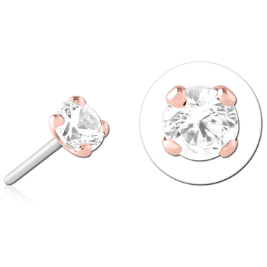 14K SOLID ROSE GOLD THREADLESS ATTACHMENT - ROUND PRONG