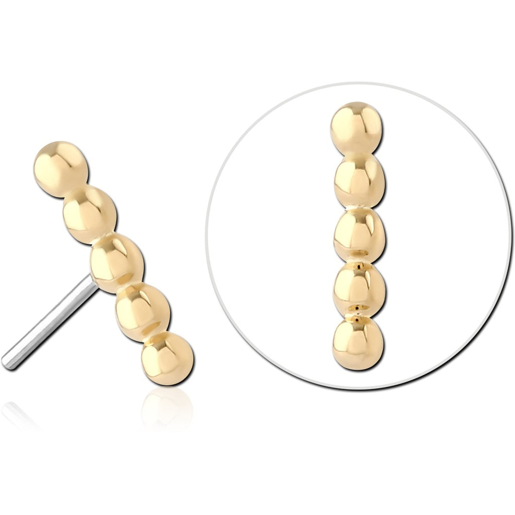 14K SOLID GOLD THREADLESS ATTACHMENT - FILIGREE BALL CLUSTER