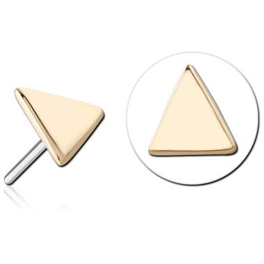 14K SOLID GOLD THREADLESS ATTACHMENT - TRIANGLE