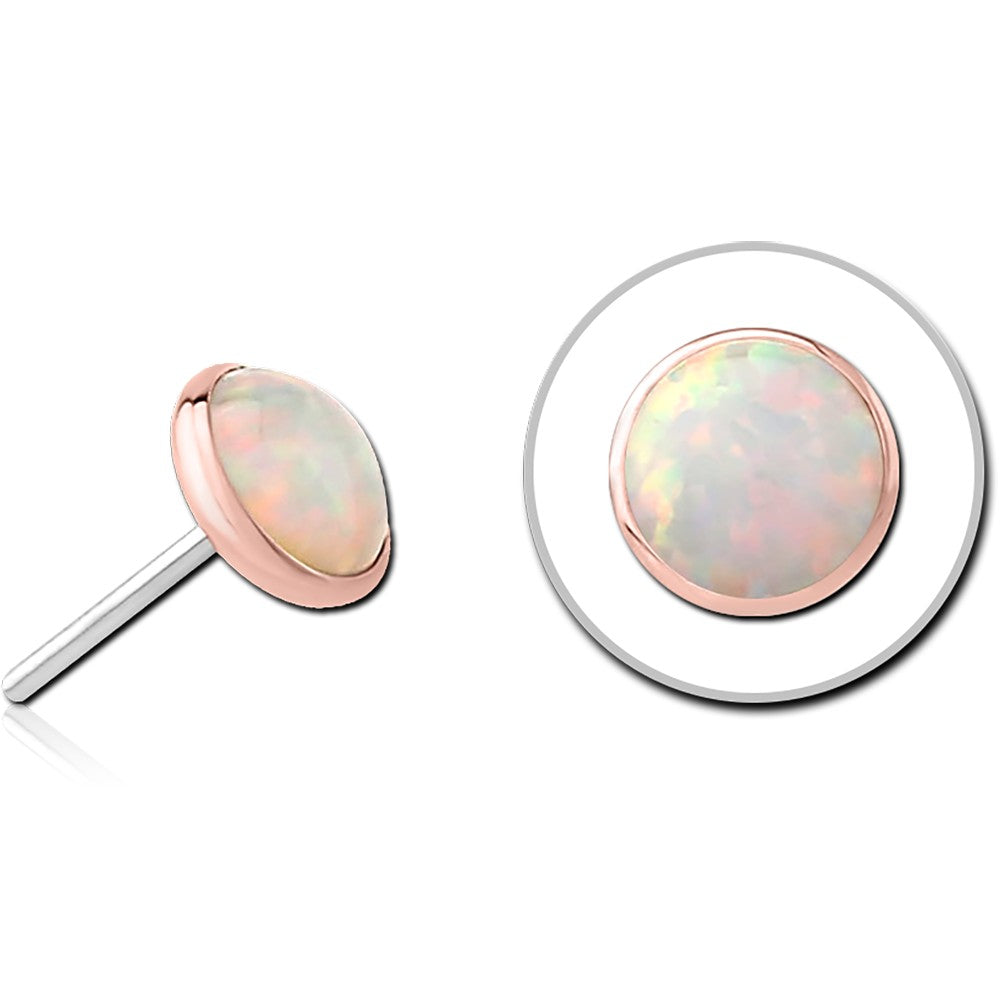14K SOLID GOLD THREADLESS ATTACHMENT - CRESCENT & OPAL