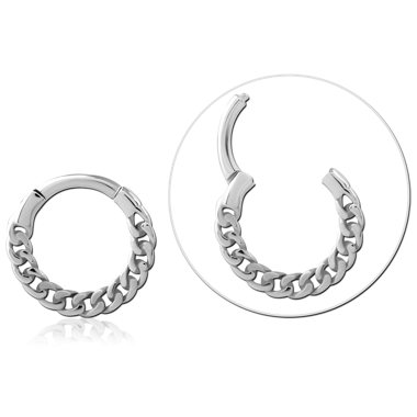 SURGICAL STEEL CLICKER RING - CHAIN LINK