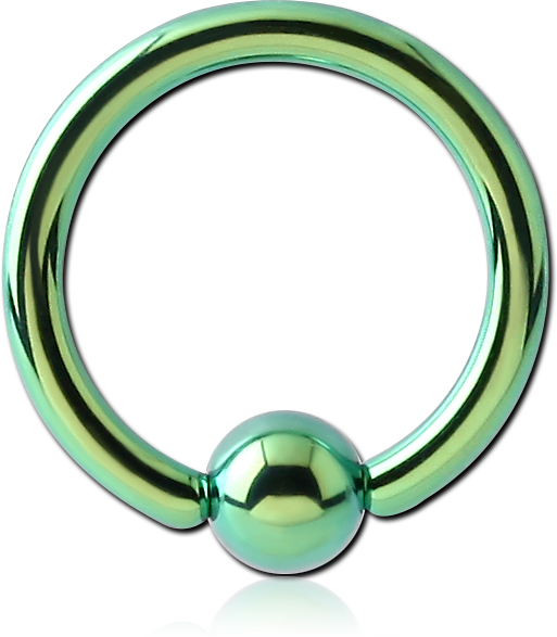 14G TITANIUM ANODIZED CAPTIVE BEAD RING