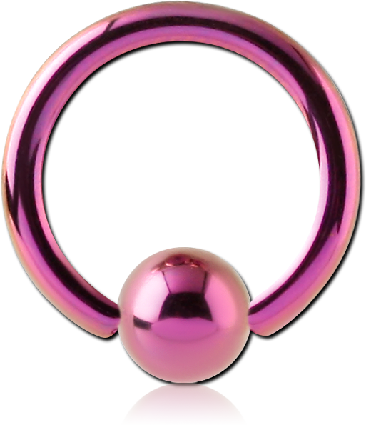 14G TITANIUM ANODIZED CAPTIVE BEAD RING