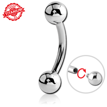 16G TITANIUM INTERNALLY THREADED CURVED BARBELL