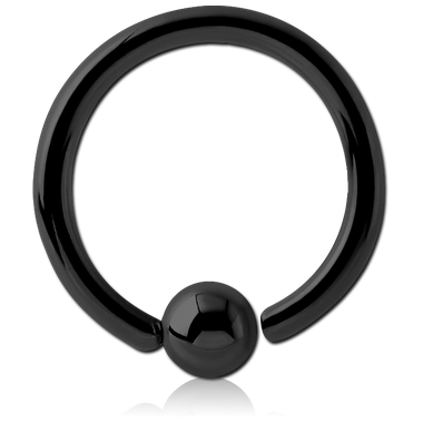 BLACK PVD COATED SURGICAL STEEL CAPTIVE FIXED BEAD RING