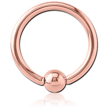 ROSE GOLD PVD COATED SURGICAL STEEL CAPTIVE BEAD RING