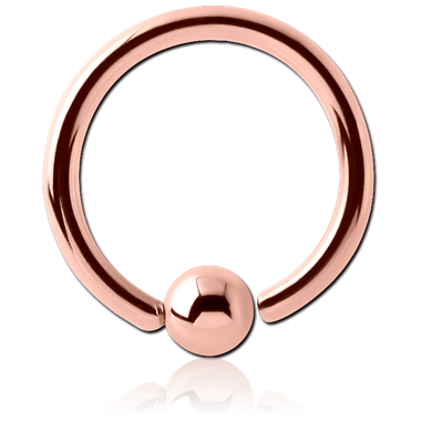 ROSE GOLD PVD COATED SURGICAL STEEL CAPTIVE FIXED BEAD RING