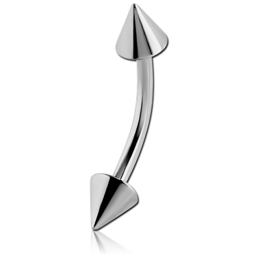 16G SURGICAL STEEL CURVED BARBELL WITH SPIKES