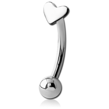 16G SURGICAL STEEL CURVED BARBELL - HEART