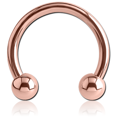 14G ROSE GOLD PVD COATED SURGICAL STEEL CIRCULAR BARBELL