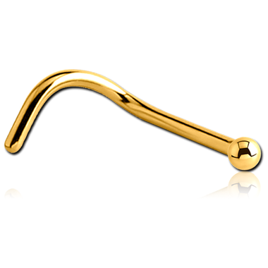 GOLD PVD COATED SURGICAL STEEL CURVED NOSE SCREW