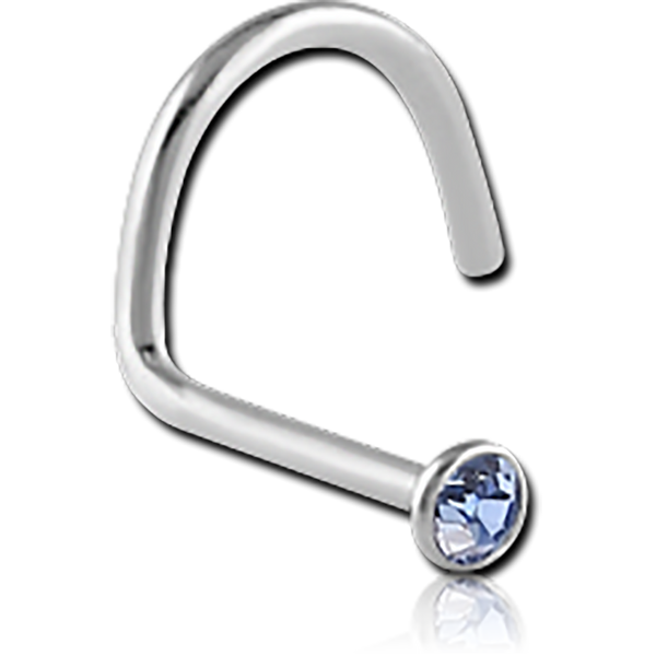 18G SURGICAL STEEL JEWELED NOSE SCREW