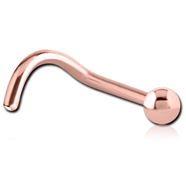 ROSE GOLD PVD COATED SURGICAL STEEL CURVED NOSE SCREW