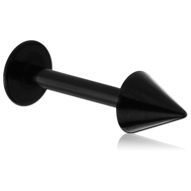 BLACK PVD COATED SURGICAL STEEL LABRET WITH SPIKE