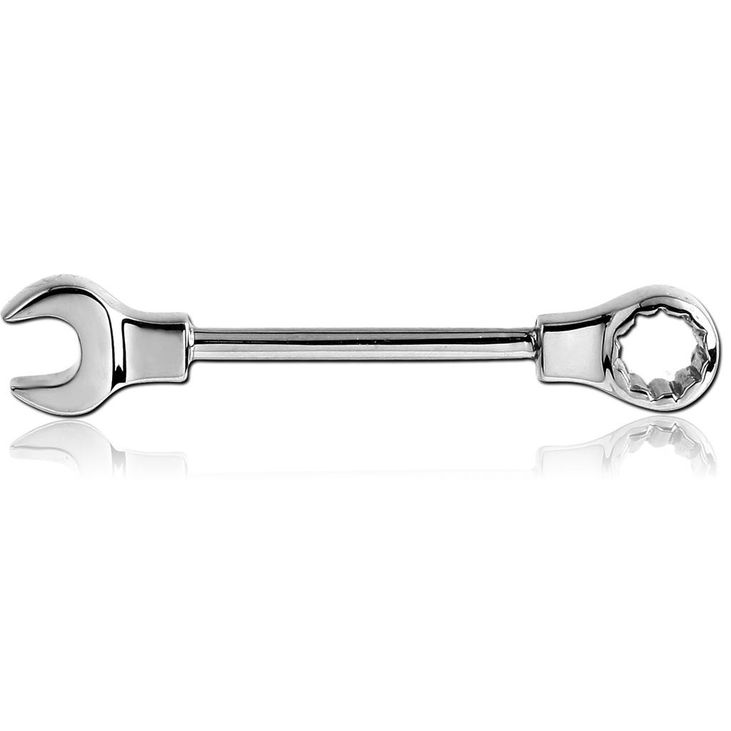 14G SURGICAL STEEL NIPPLE BARBELL - WRENCH